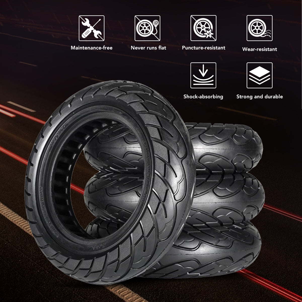 Pneus avant et arrière en nid d'abeilles de 10 pouces pour X7 Max et X7 Pro