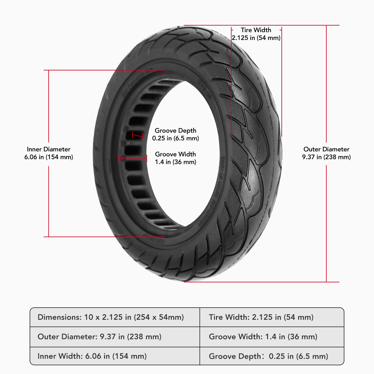 X7 Max & X7 Pro 10-Inch Honeycomb Front & Rear Tires